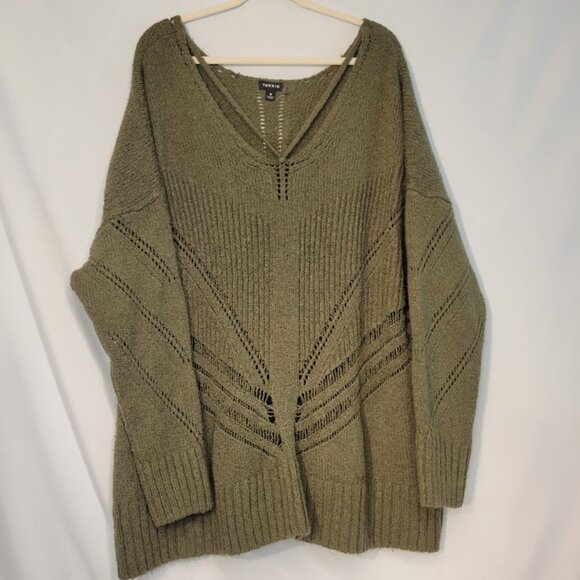 Torrid Sweaters - Torrid Super Soft Olive Green Sweater with beautiful detailing 4x PLUS